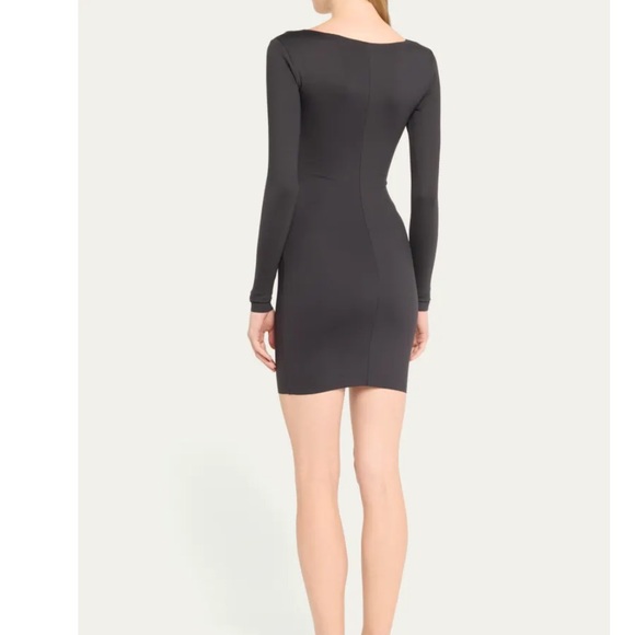 Skims Body Long-Sleeve Scoop-Neck Mini Dress, BLACK SIZE XL 1283 - Picture 3 of 7